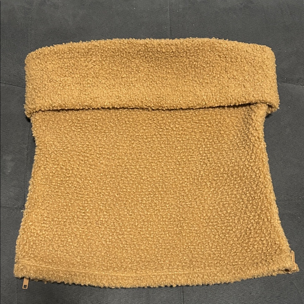 Zara Camel Sherpa Tube Top